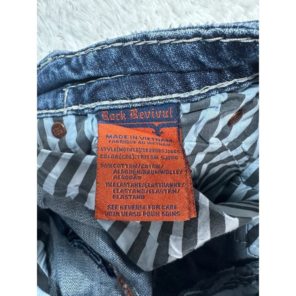 Rock‎ Revival Jeans Triton Slim Straight Stretch Jean Size 30